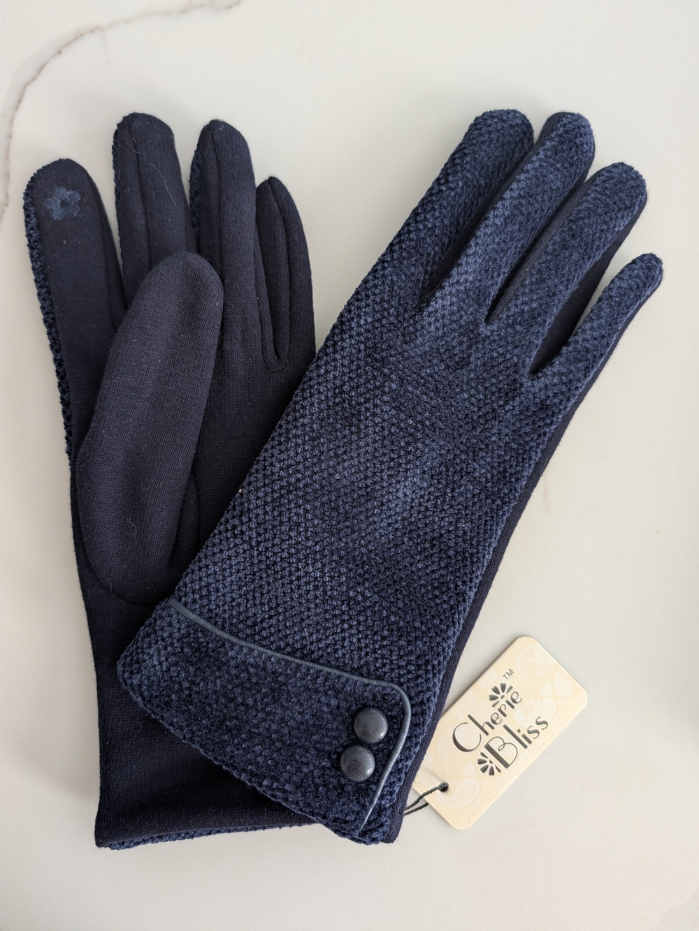 2/$30 Cherie Bliss Women’s Touchscreen Gloves – Navy Blue Fleece Lined